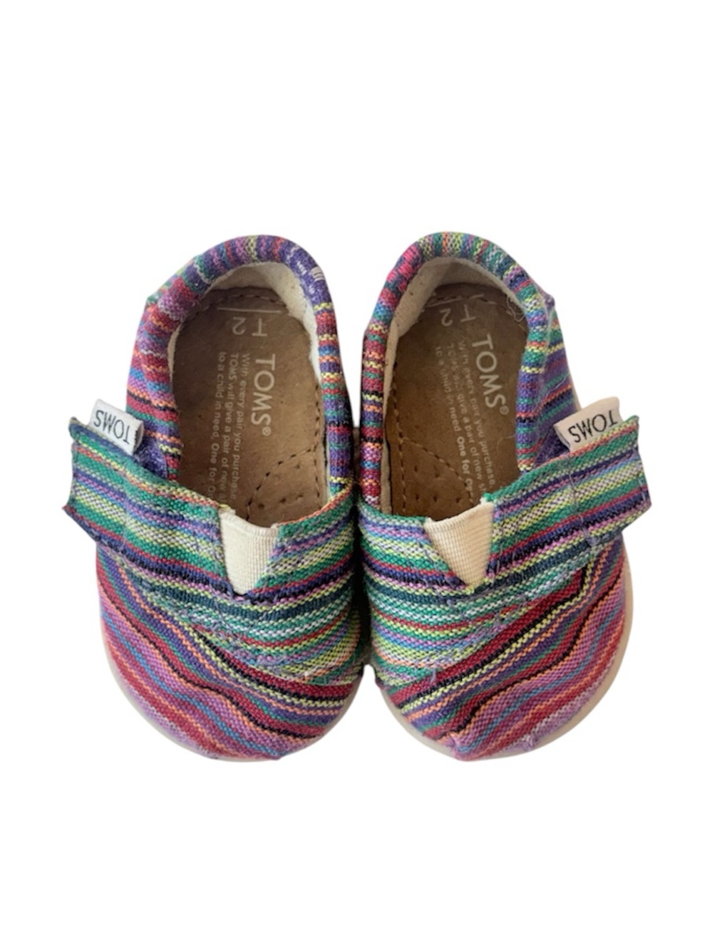 Toms Tiny Toms Kids Multicolor Striped Canvas Slip-Ons